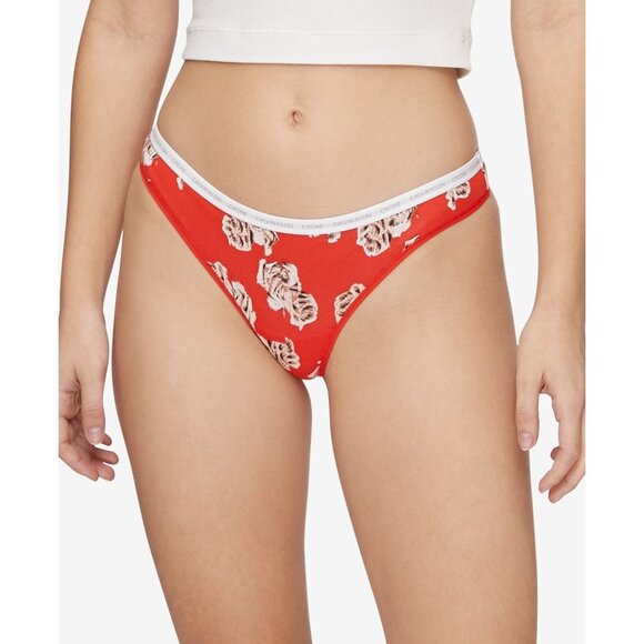 Calvin Klein CK One Women's Cotton Thong Underwear QD3783, Flower, Size S, NWT - Picture 1 of 4